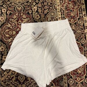 H&M White Linen Blend Shorts